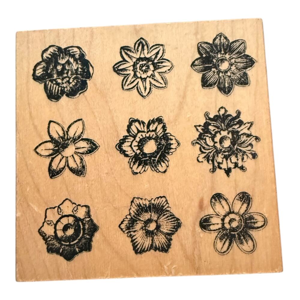 Great Impressions Large Multi Flower Rosettes Rubber Stamp H80